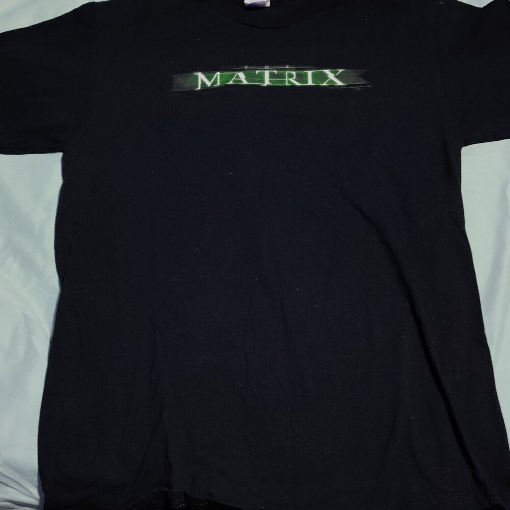 Size M Vintage The Matrix 1999 Movie Promo Tee Black T Shirt Short Sleeve